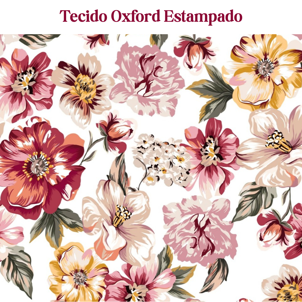 Tecido Oxford Estampado Floral Largura 1 a 4 metros Fluido Leve e Resistente Caimento Perfeito 1,50m