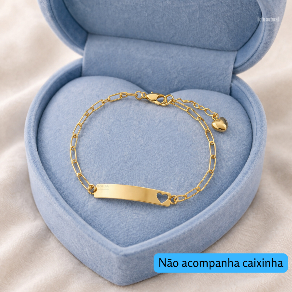 Pulseira Infantil com Nome Gravado Semi Joia Banho Ouro Ah199 em Oferta na Shopee