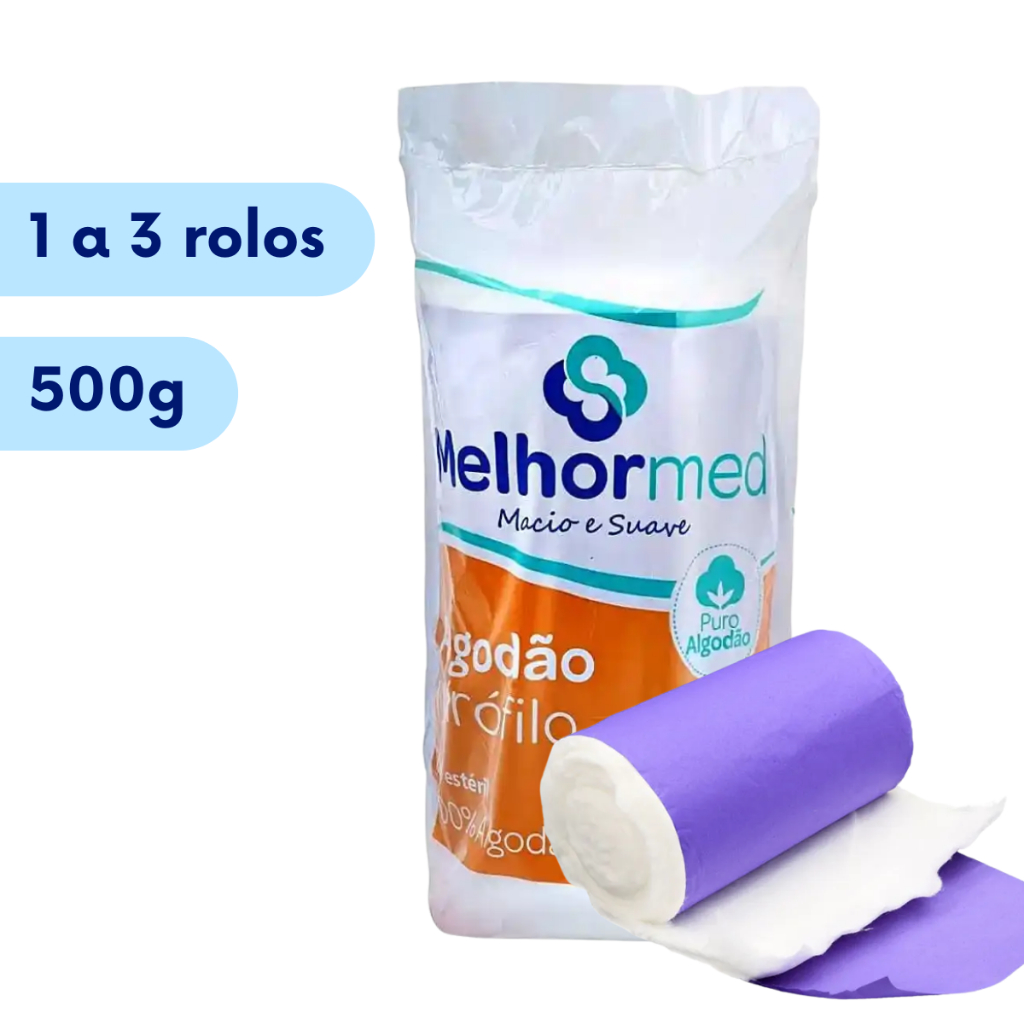 Algodão Rolo Hidrófilo MelhorMed 500gr COM ANVISA