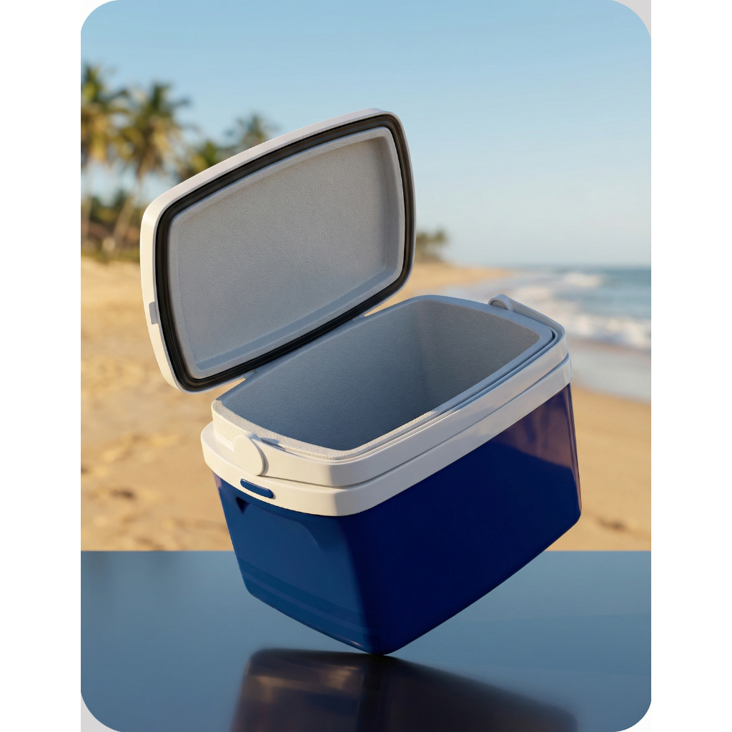 Caixa Térmica Cooler 12L Soprano Azul Com Porta Copos Alça Reforçada Camping Praia Conserva 18 Latas