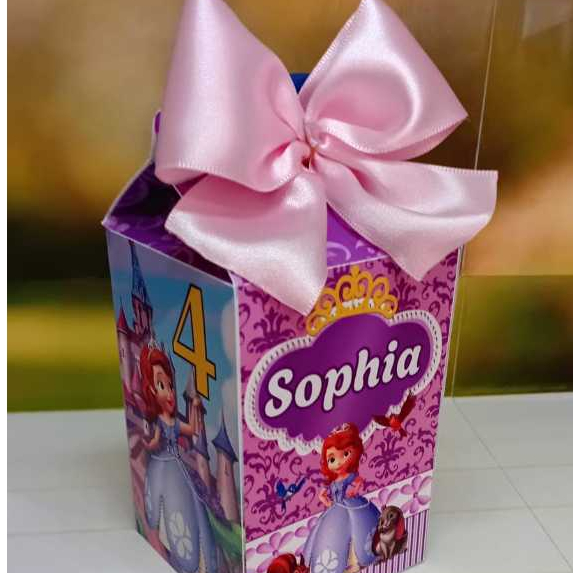 Caixinhas milk  Personalizadas com Nome e Idade ( Pegue e Monte )Princesa Sofia Festa Lembrancinha de aniversário