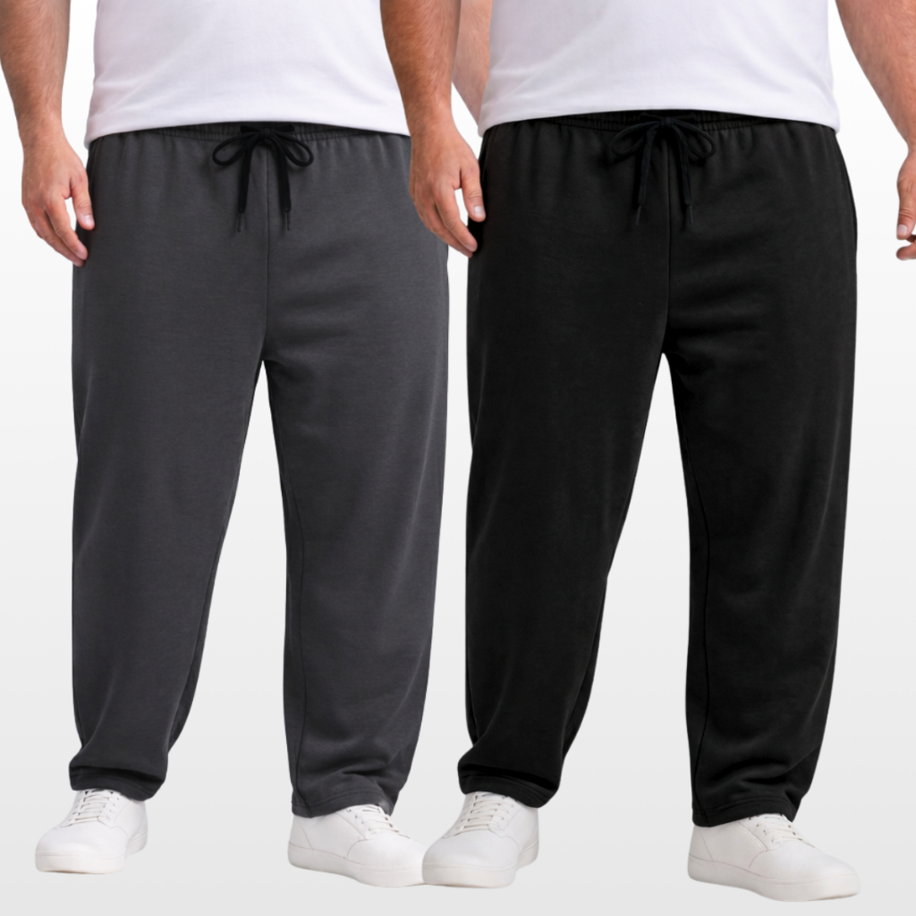 Kit 2 Calças Moletom Masculina Plus Size Com Elástico