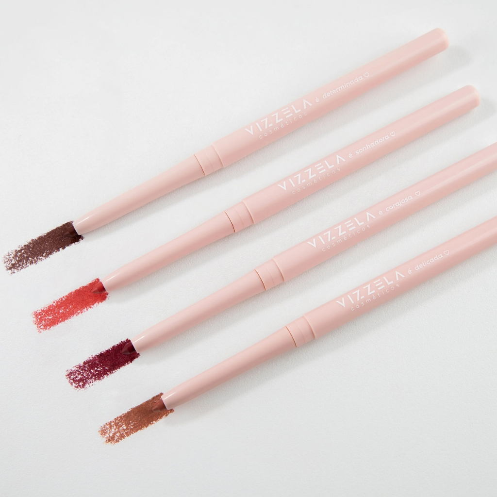 Lapiseira Contorno Lipliner Retrátil Make Alta Pigmentação Vegano Original Vizzela em Oferta na Shopee
