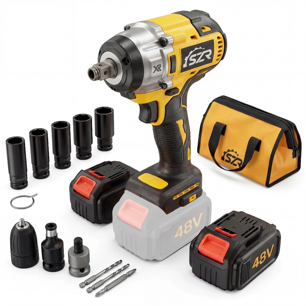 Parafusadeira Furadeira e Chave De Impacto 48v 02 Baterias Sem Fio Soquetes com Maleta Profissional 110v/220v