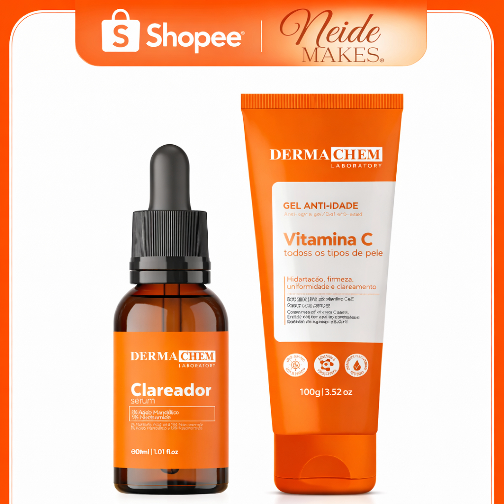 Kit SÉRUM CLAREADOR 30ML E GEL VITAMINA C - ANTI - IDADE 100G- Dermachem - Original