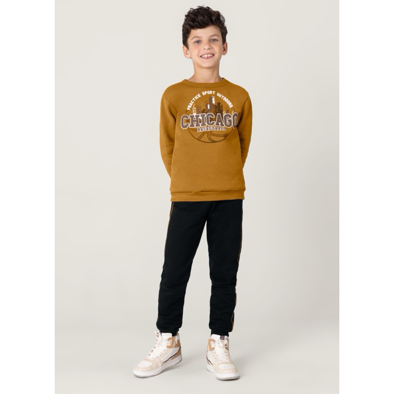 Conjunto Moletom Infantil Masculino Inverno 100% Algodão Brandili Roupa Menino