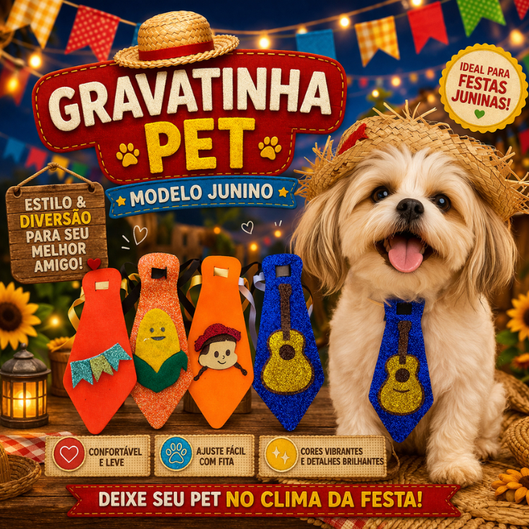 Gravata Pet FESTA JUNINA | Gravatinha SÃO JOÃO | Banho e tosa atacado, Lacinhos Pet