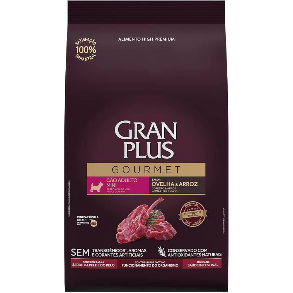 Ração Gran Plus Gourmet 10kg Cão Mini Adulto Sabor Ovelha e Arroz