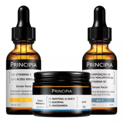 Principia Kit Dupla hidratação e Antioxidante com: AH-02 + VC-10 + CH-01