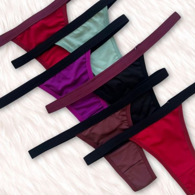 Kit 6 Calcinha Feminina Conforto Tanga Biquíni Confortável Com Forro Algodão Básica Dia a Dia