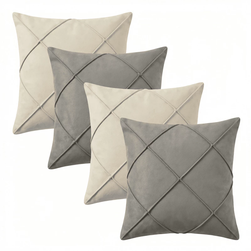 Kit 4 Capas de Almofada 40x40 em Suede Premium
