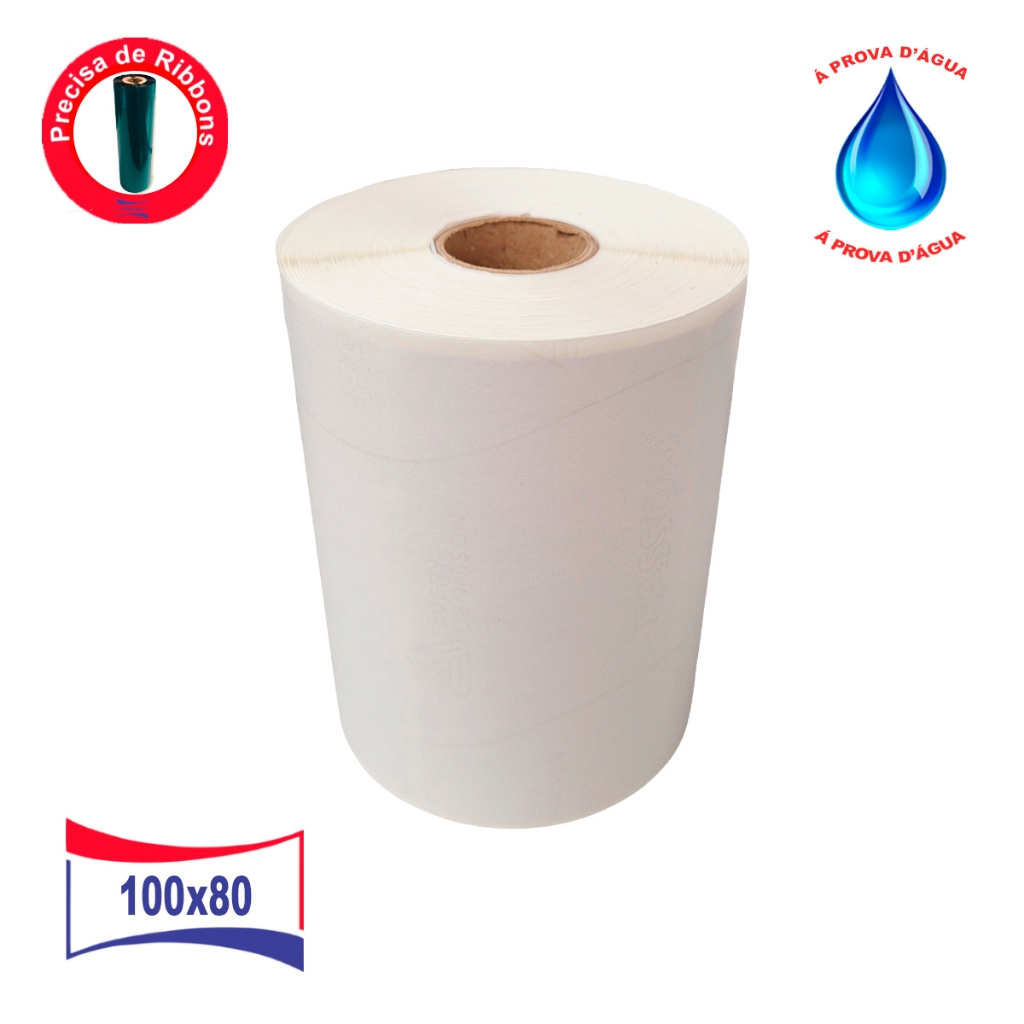 1 Rolo Etiqueta 100x80 Bopp 10x8 Adesiva Zebra Argox Elgin