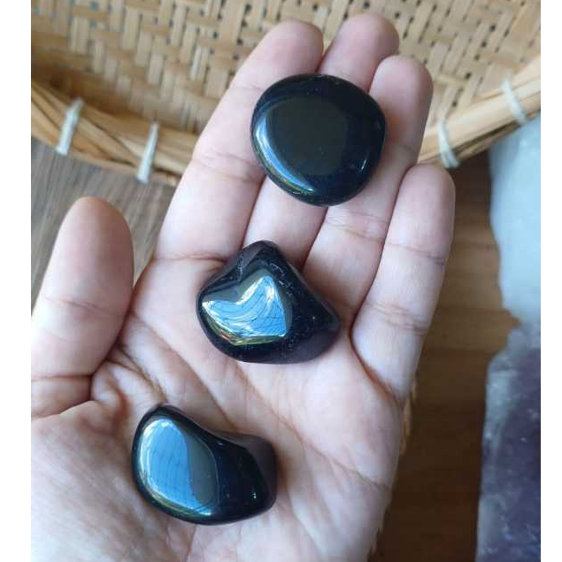 Obsidiana Negra rolada pedra natural