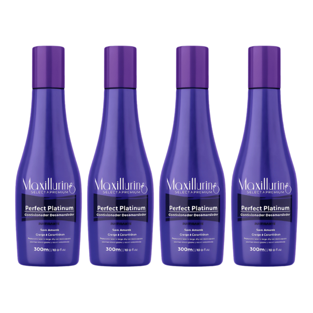 Kit 4 Condicionador Matizante Desamarelador Maxilluring Perfect Platinum 300mL Cada