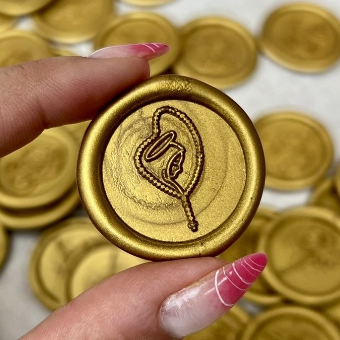 10 Lacre de Cera Nossa Senhora Aparecida para Convite Casamento Religioso - Terço