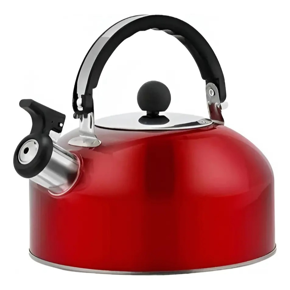 Chaleira 2 Litros Inox Com Apito Fogão de Indução Gás Elétrico