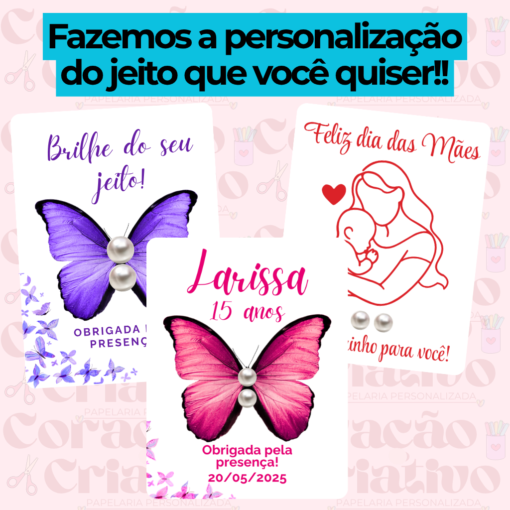 100 Pares de Brinco de Pérola com Tag Personalizada Para Mimo Cliente Aniversário Mãe 30/50/100 tags