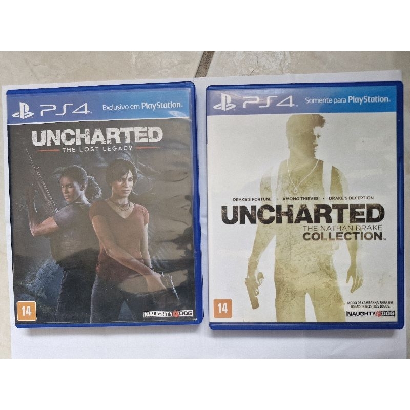 Coleção Uncharted the Nathan Drake Collection e Lost legacy Ps4 Midias Físicas Originais 2 Unidades