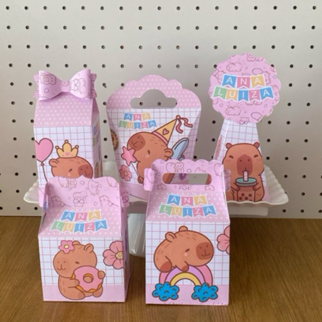 PEGUE E MONTE Kit Personalizados CAPIVARA | Lembrancinha | Mesversário | Aniversário