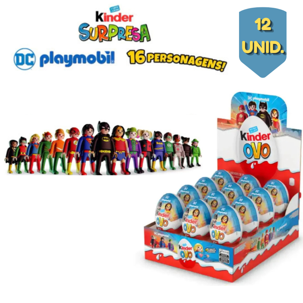 Chocolate Kinder Ovo Edição Playmobil Original Com Brinquedo Caixa Fechada C/ 12 Unidades