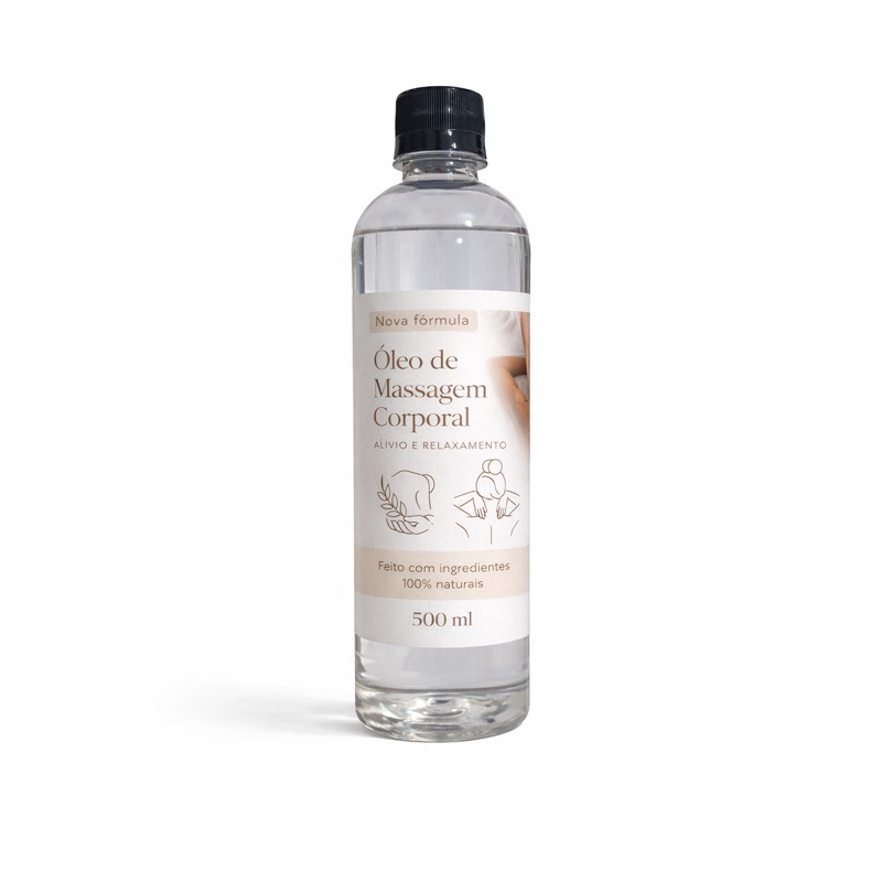 Óleo de Massagem Corporal Neutro 500ml Hidratante Relaxante com Toque de Mirra Aromático
