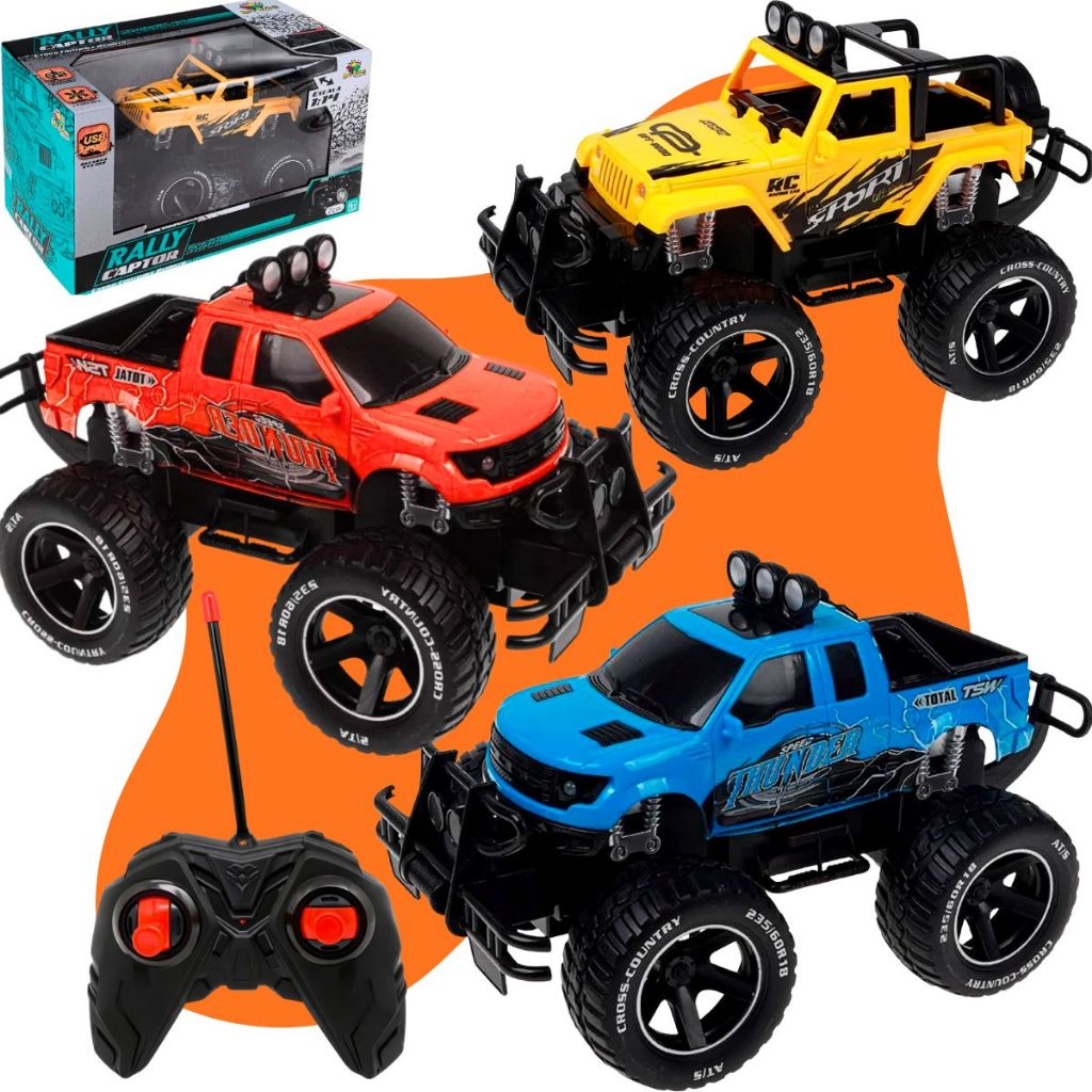 Carrinho Controle Remoto Rally Off Road Grande Recarregável Rodas de Borracha Resistente