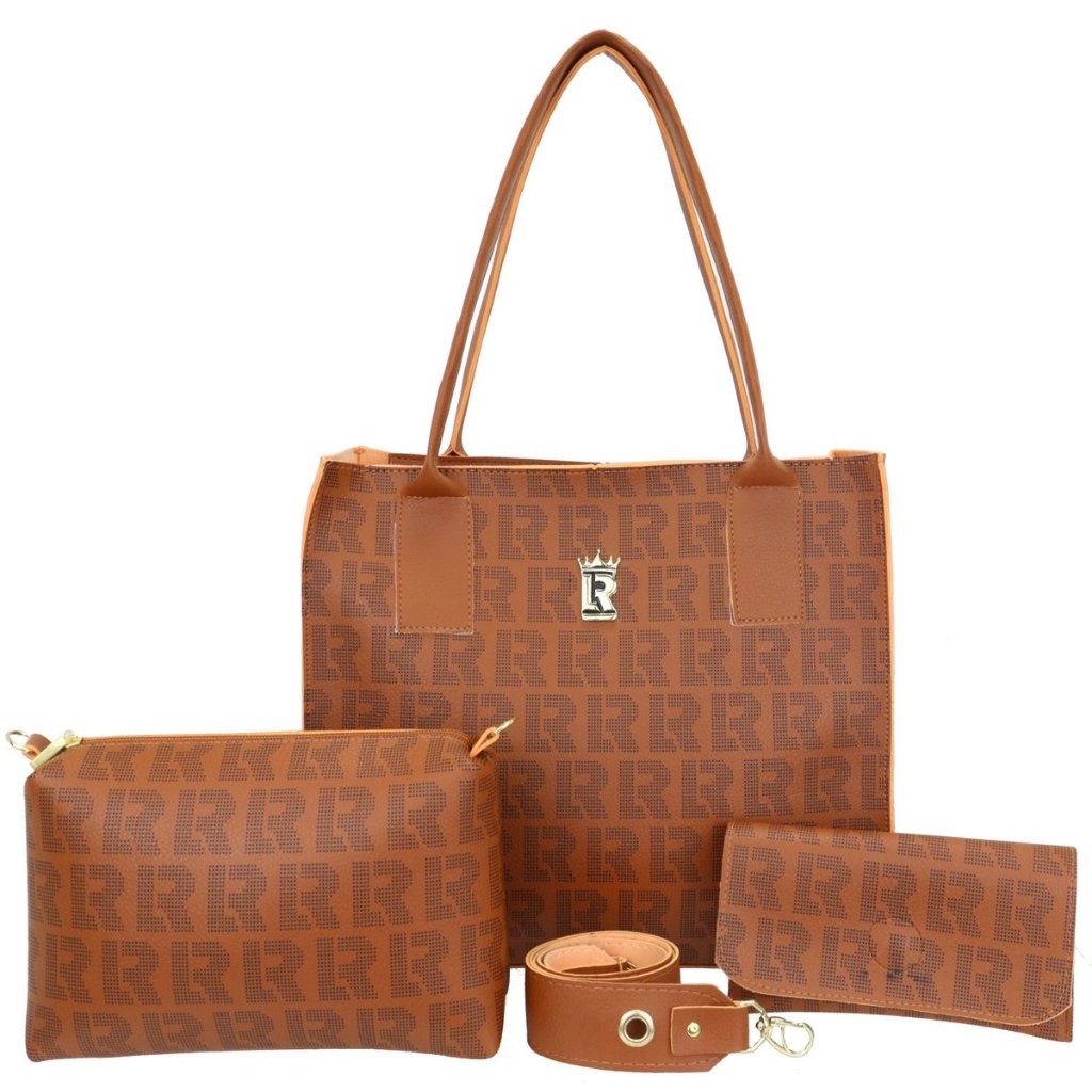 KIT BOLSA FEMININA SACOLA OMBRO NECESSAIRE CARTEIRA LR 09