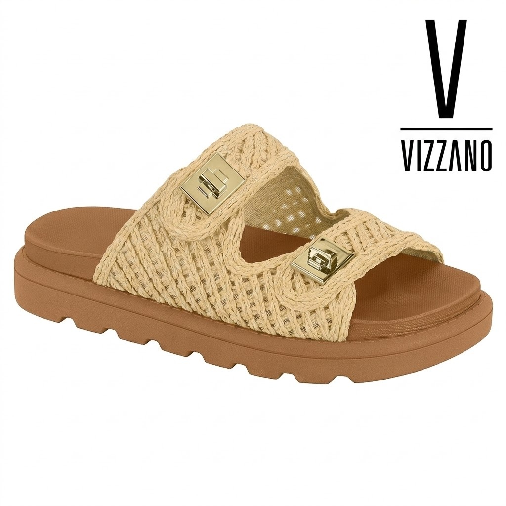 Sandália Papete Feminina Vizzano Original Tratorada Flatform Plataforma Confortável 6510.119