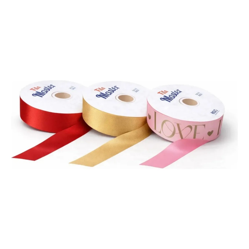 Kit 3 Fitas Decorativas 32mmx10m Fracionadas Mais Vendidas Para Presente Laço Premium Qualidade