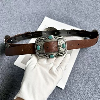 Cinto feminino estilo western vintage com turquesa – moderno e versátil