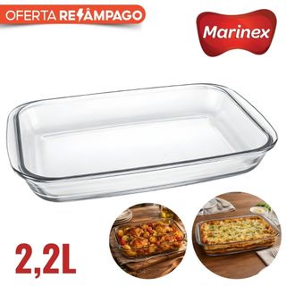 Forma Assadeira Media Retangular 2,2L Nadir Marinex Lasanheira Travessa