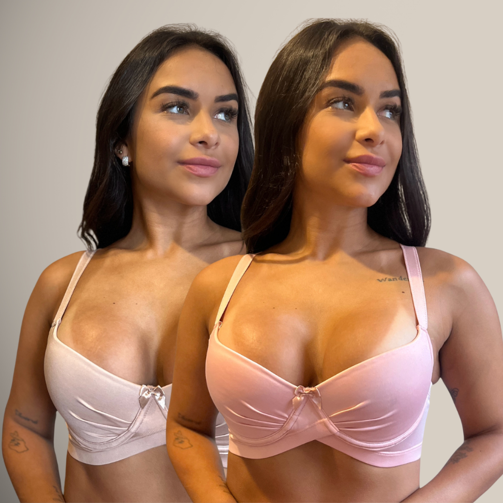 Kit 2 Sutiãs Plus Size Push Up de Bojo Confort Feminino Alta Sustentação Soutien Seios Grandes Reforçado Confortável Aro em Oferta na Shopee