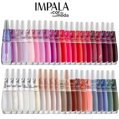 Kit 50  Esmaltes Impala Lançamentos com Pincel Flat Atacado Manicure Pedicure Cores Sortidas