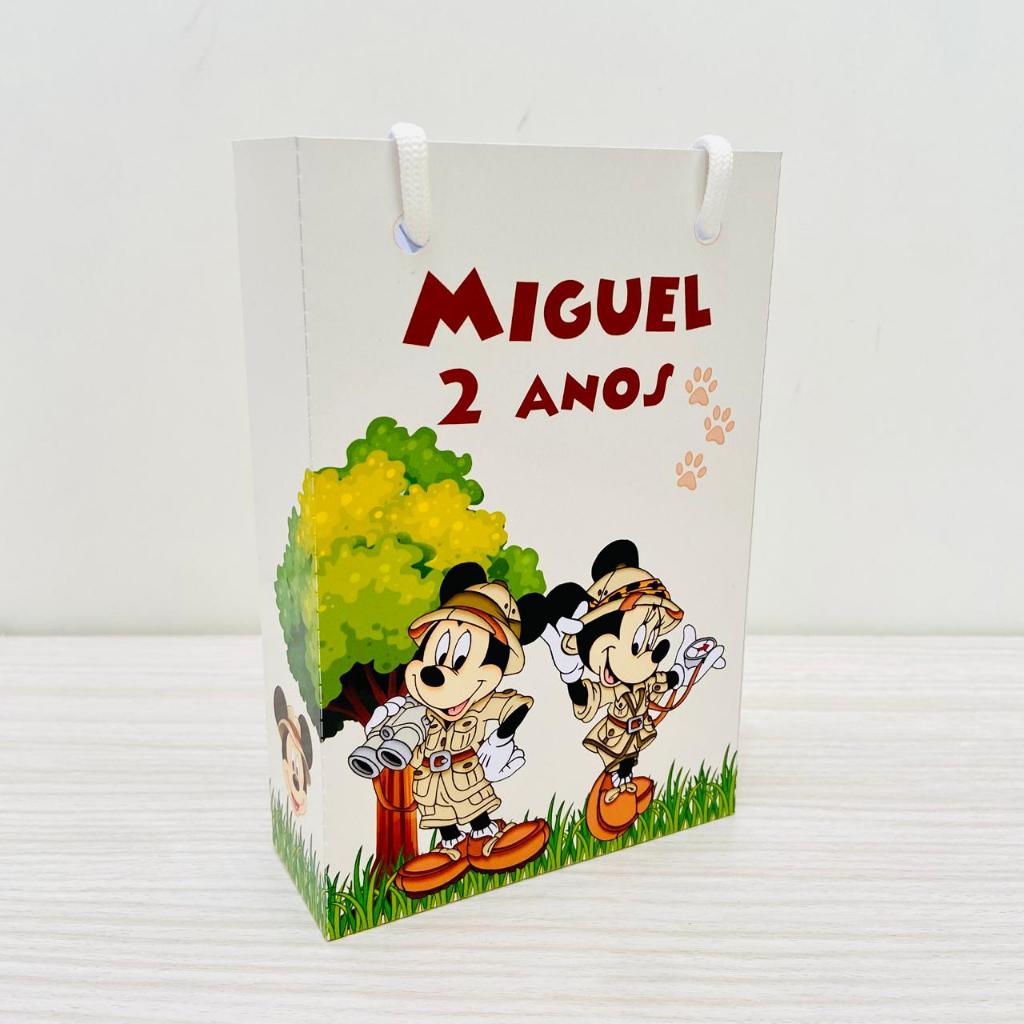 SACOLINHA P PERSONALIZADA MICKEY SAFARI / LEMBRANCINHA MICKEY SAFARI / ANIVERSÁRIO MICKEY SAFARI / FESTA MICKEY SAFARI