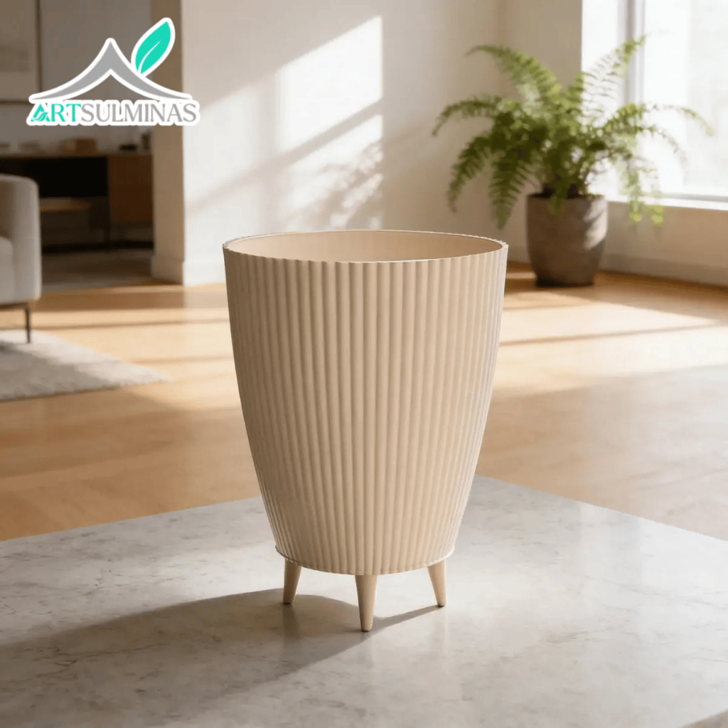 Vaso Cachepot Coluna decorativa para plantas e flores ideal para casa sala jardim Multiuso Canelado