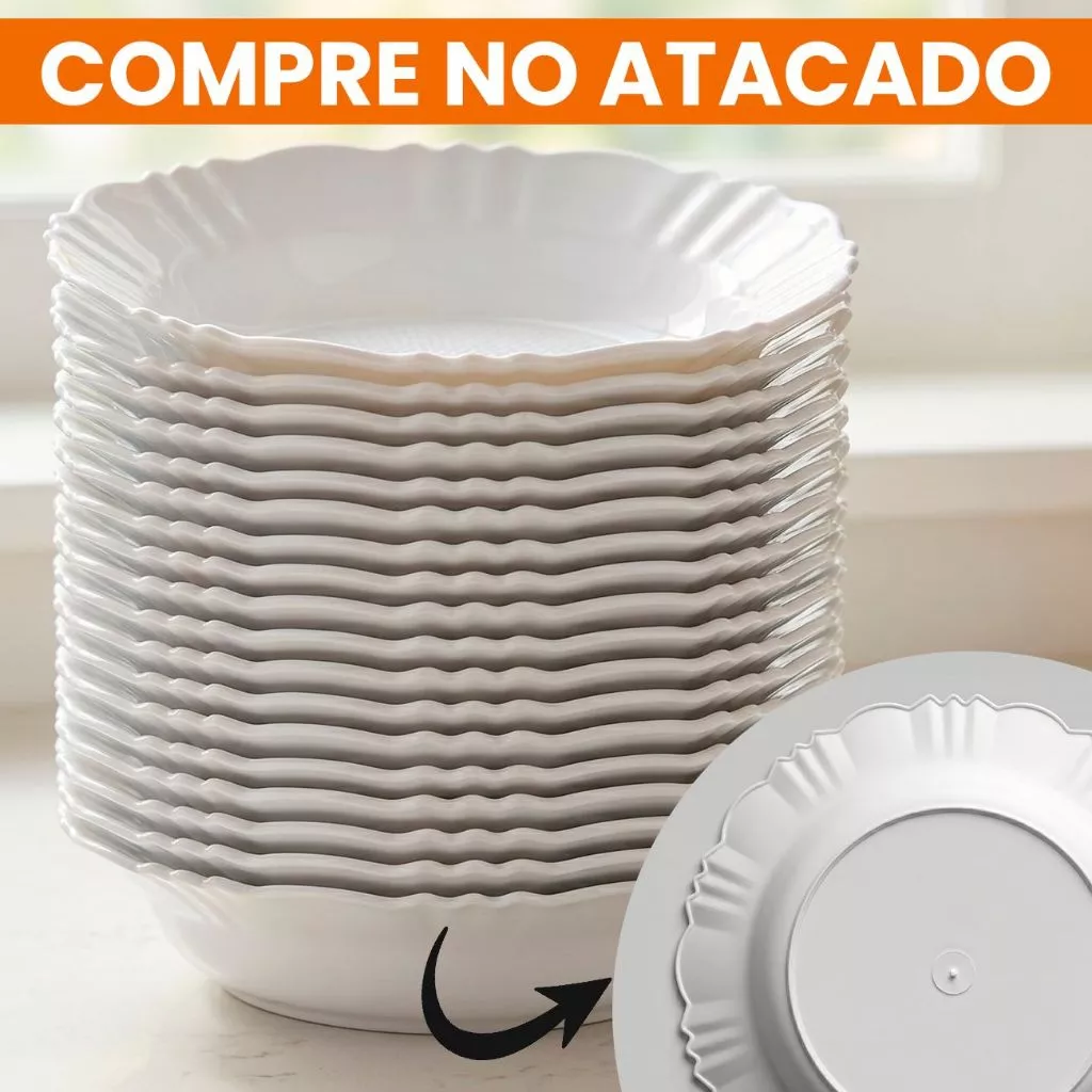 Kit Pratos Pétala 5 10 20 25 30 Unidades Plástico Grosso Reforçado Alta Qualidade — imagem 1