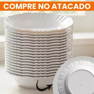 Kit Pratos Pétala 5 10 20 25 30 Unidades Plástico Grosso Reforçado Alta Qualidade