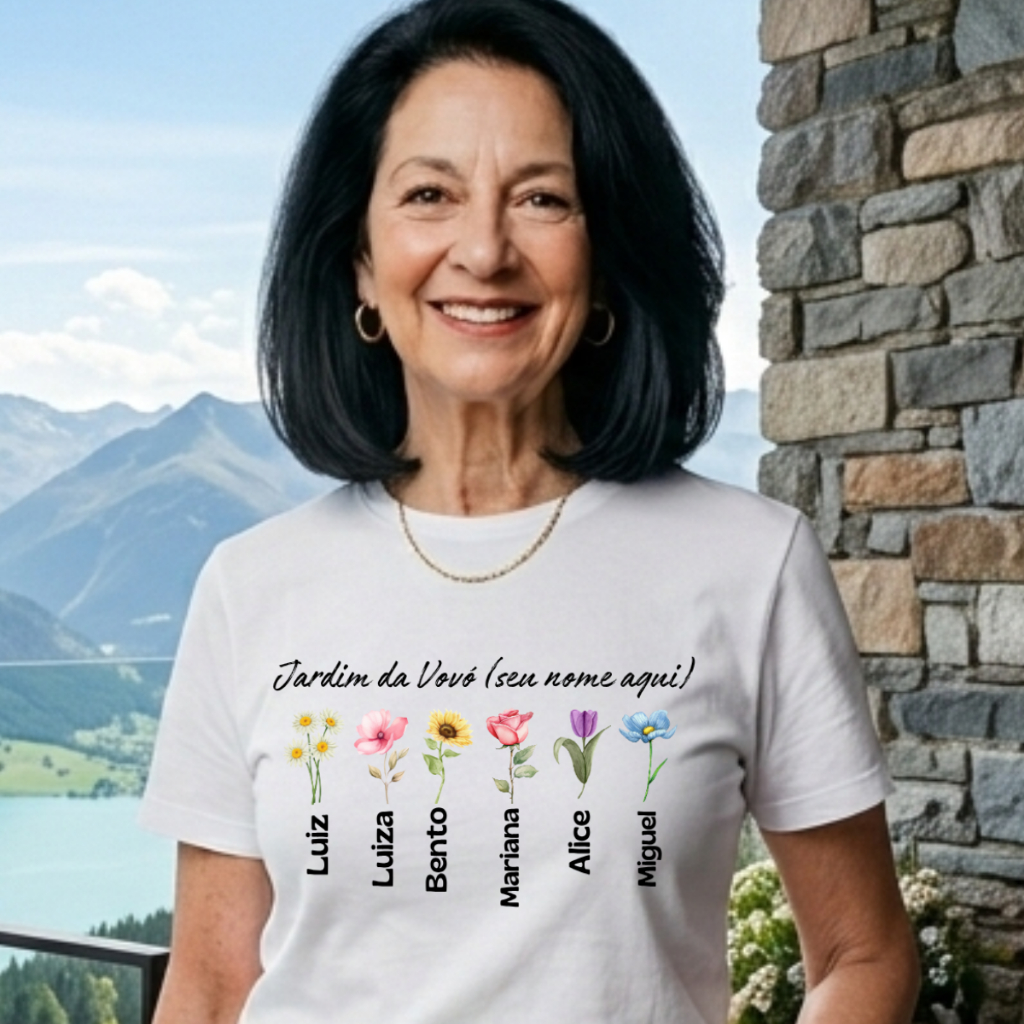 Camiseta Personalizada Jardim Da Vovó 100% Algodão Entrega Rápida
