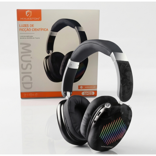 Fone Headset Bluetooth H’maston SN-23 RGB 5.3 Sem Fio – Microfone, Hi-Fi, Cartão TF e Alta Durabilidade