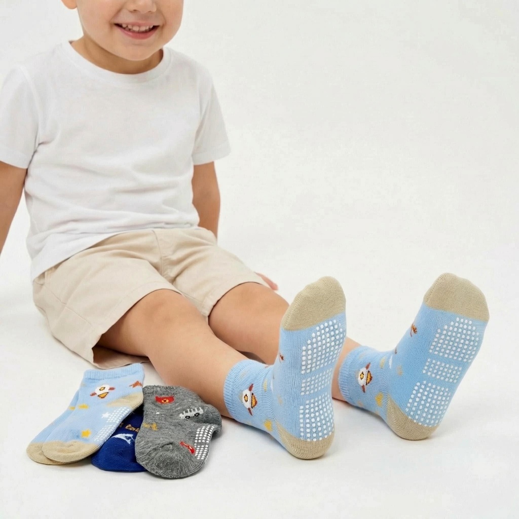 KIT 6/12 Pares de Meias Infantil Menino Masculino Estampada Com Antiderrapante em Oferta na Shopee