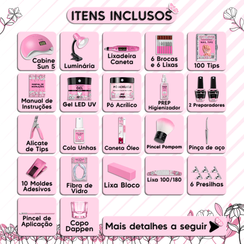 Kit Completo para Unhas em Gel Cabine Sun 5 48W com Lixadeira — foto 3