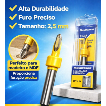 Kit Escariador / Allen - kit contém: Escareador + broca 2,5 mm