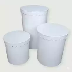 Tampo Orgânico babado para cilindro mdf mesa festa