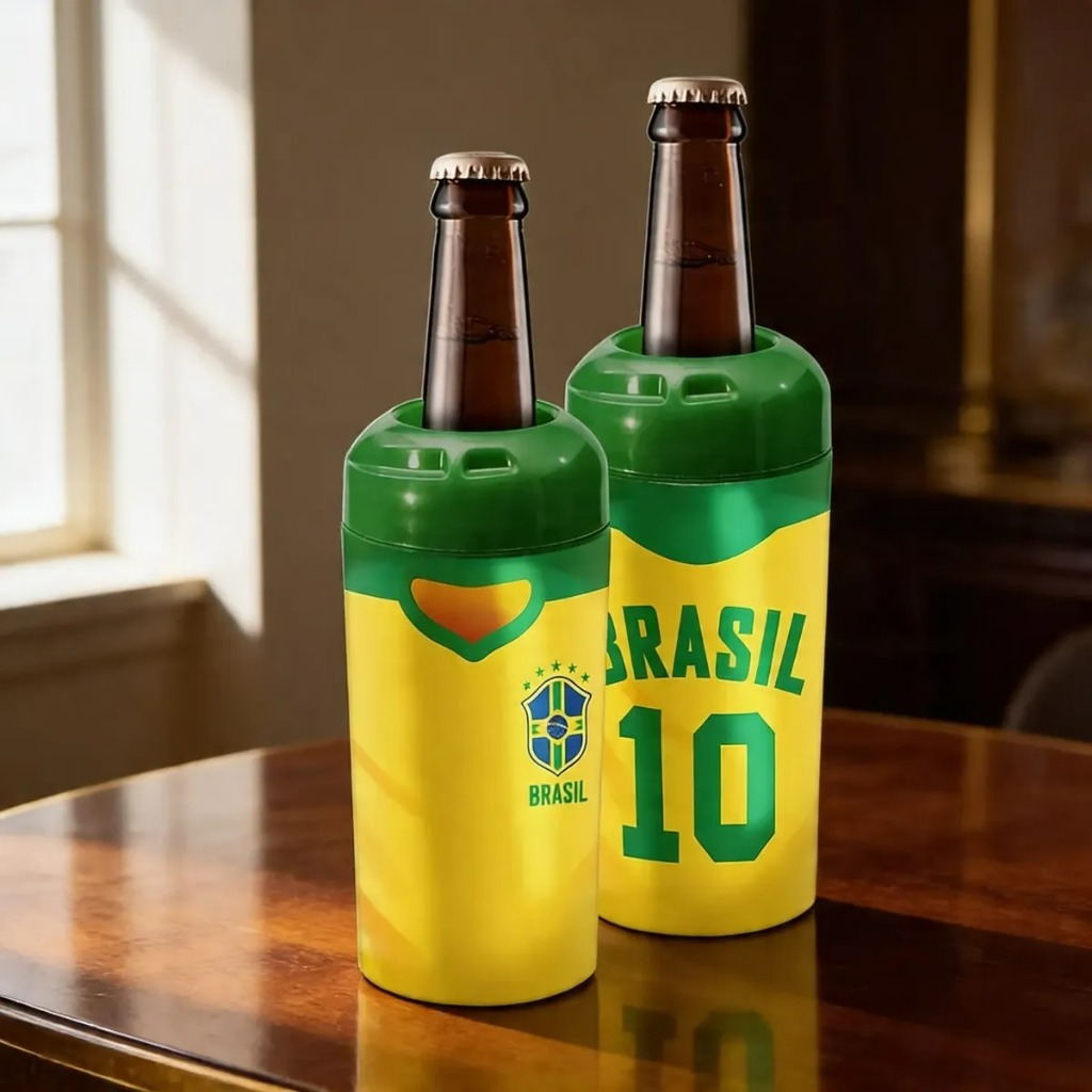 Porta Garrafa Térmico 600ml - Camisa Seleção Brasileira Copa Do Mundo