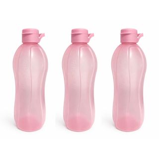 Conjunto 3 Garrafa Squeeze Plástico 2L Tampa Colorida Alça Bico Articulável Água Fit Corrida