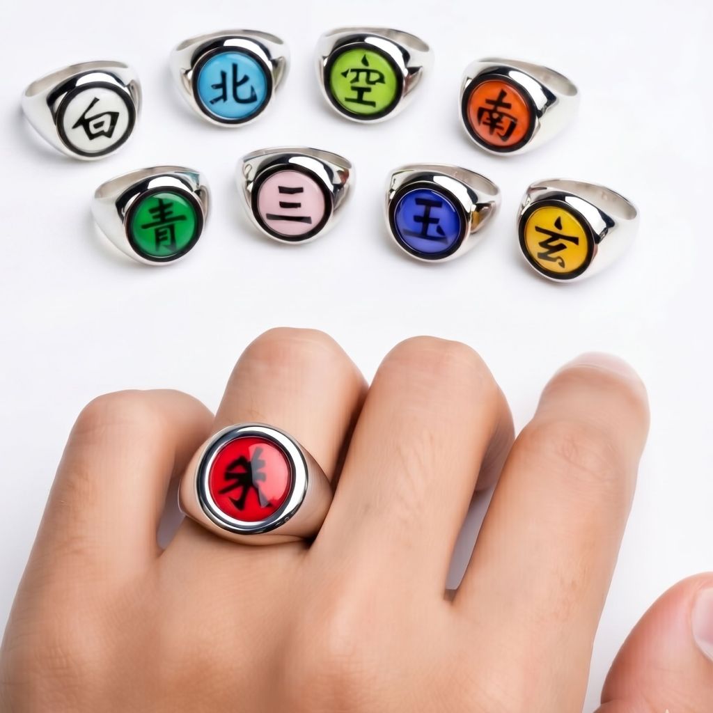 Anel Akatsuki Anime Itachi Ninja Cosplay Ajustável Ao Dedo