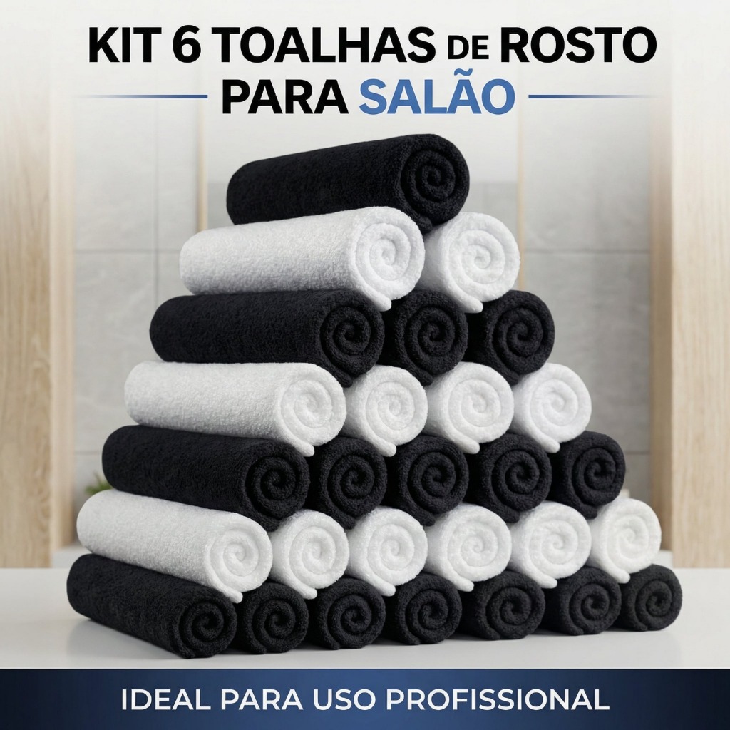 Kit 6 Toalhas de Rosto para Salão Grossas Trip 40cm x 70cm