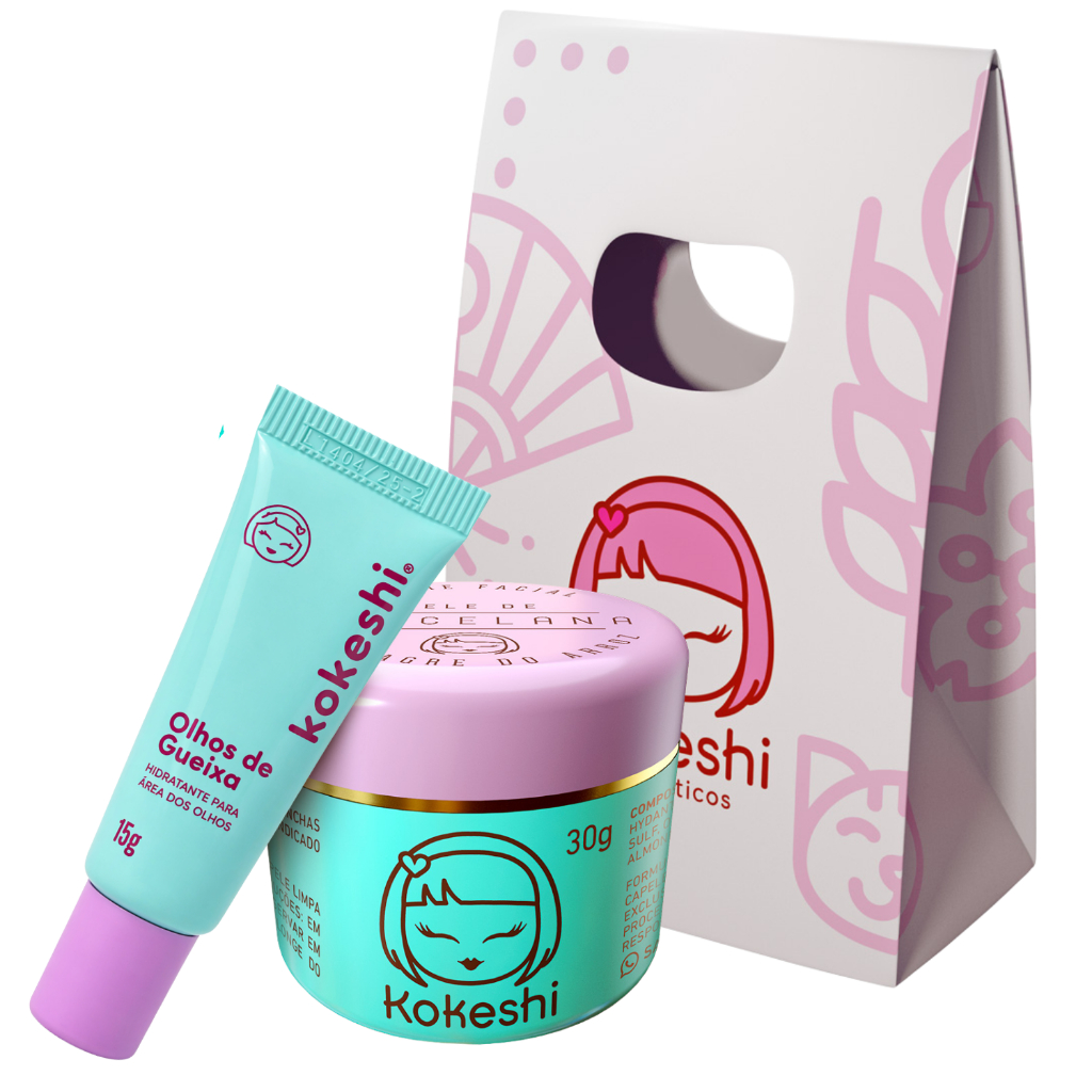 Kit Dupla Renovadores Faciais Kokeshi Pele Porcelana Olhos Gueixa