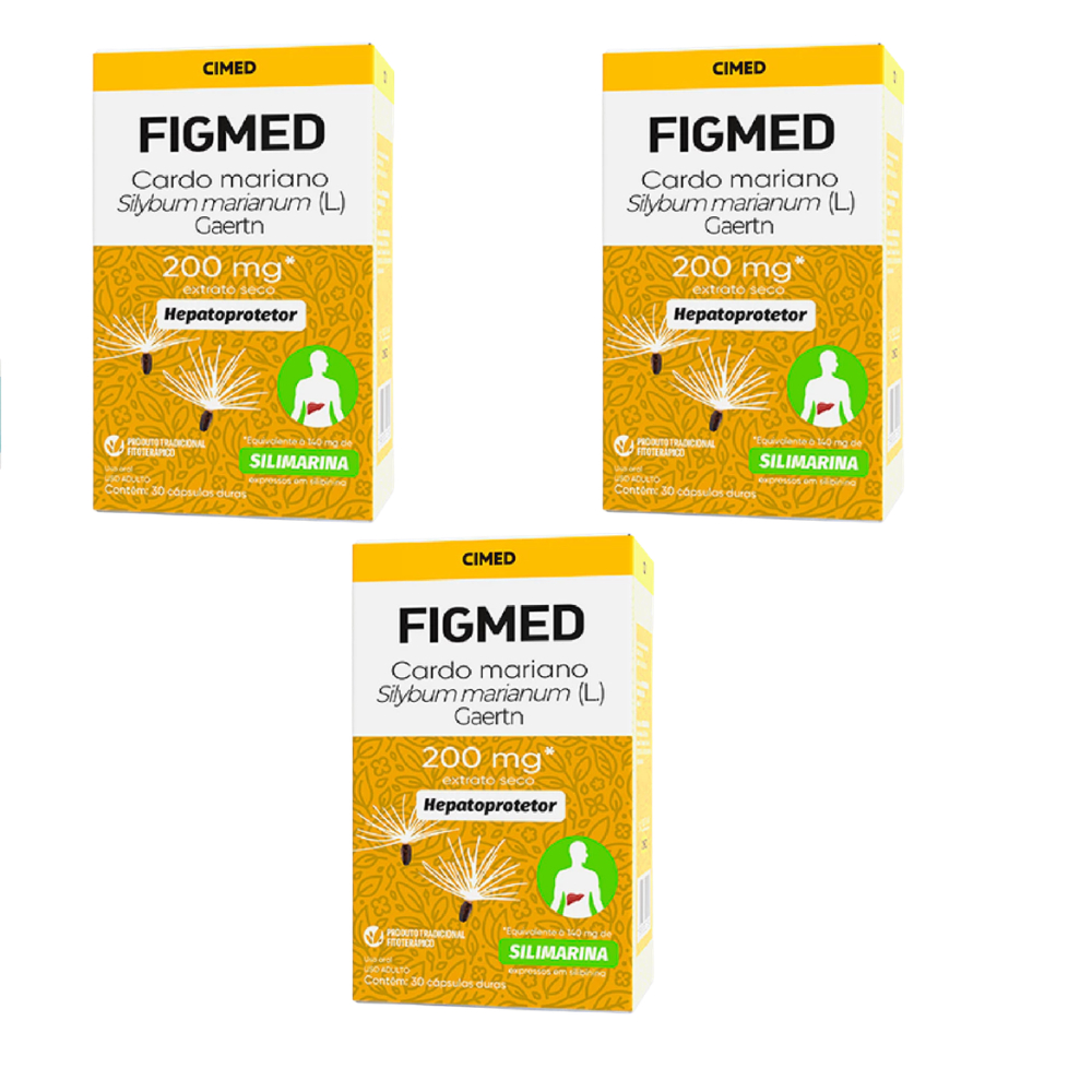 Kit com 3 Figmed Cardo Mariano 200mg 30 Cps - Cimed