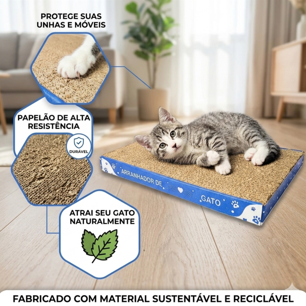 Kit 1/2/3/4 Arranhador Papelão Brinquedo Para Gatos Interativo Gato Anti-Stress - ENVIO IMEDIATO OFERTA